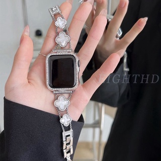 สายนาฬิกาข้อมือโลหะ สี่ใบ สําหรับ Smart Watches Series 8 7 6 SE 5 4 3 2 1 ขนาด 41 มม. 45 มม. 44 มม. 42 มม. 40 มม. 38 มม.