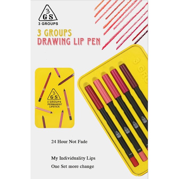 ลิปดินสอ เนื้อแมท จากเกาหลี 3GS 3 Groups Permanent Lipstick | Shopee ...
