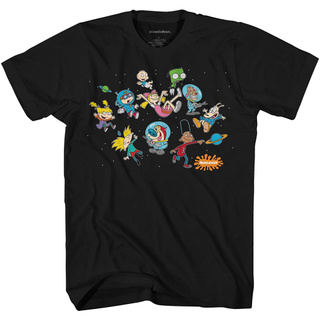 เสื้อยืดสีขาวNickelodeon Mens 90s Classic Shirt - Rugrats, Invader Zim, Ren &amp; Stimpy, and Hey Arnold Vintage T-Shirt VC