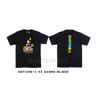 เสื้อยืดฤดูร้อนcalQWT109-1 HI SCORE BLACK S-5XL