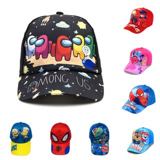 สินค้า หมวกแก็ป พิมพ์ลายการ์ตูน paw patrol spiderman mickey minions สําหรับเด็กผู้ชาย ผู้หญิง