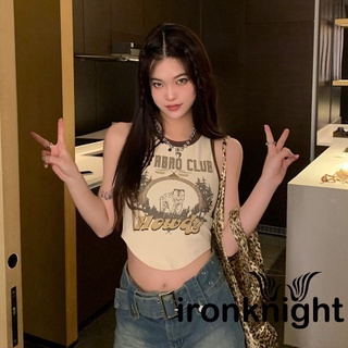 ภาพขนาดย่อของภาพหน้าปกสินค้าIronknight-y2k เสื้อกั๊ก คอกลม พิมพ์ลายตัวอักษร สัตว์ สลิมฟิต แฟชั่นฤดูร้อน สําหรับผู้หญิง จากร้าน ironknightm1.th บน Shopee ภาพที่ 5