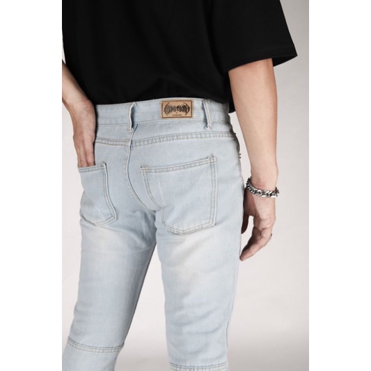 looker-denim-กางเกงยีนส์ขายาวสีฟอกแบบไม่ขาด-ผ้ายีนส์-13-oz