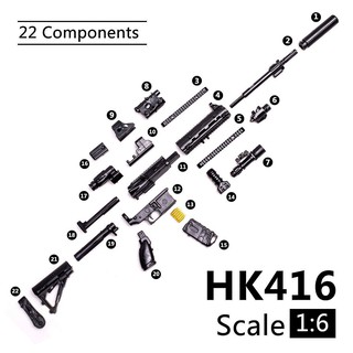 1:6 scale hk 416 โมเดลปืนของเล่นสําหรับเด็ก 12 action figure