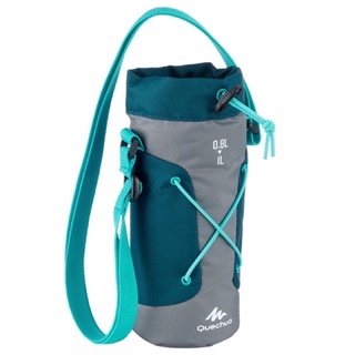 กระเป๋าเก็บอุณหภูมิ “สำหรับขวดน้ำเดินป่าขนาด 0.75 - 1 ลิตร” (สีเทา/ฟ้า) QUECHUA
