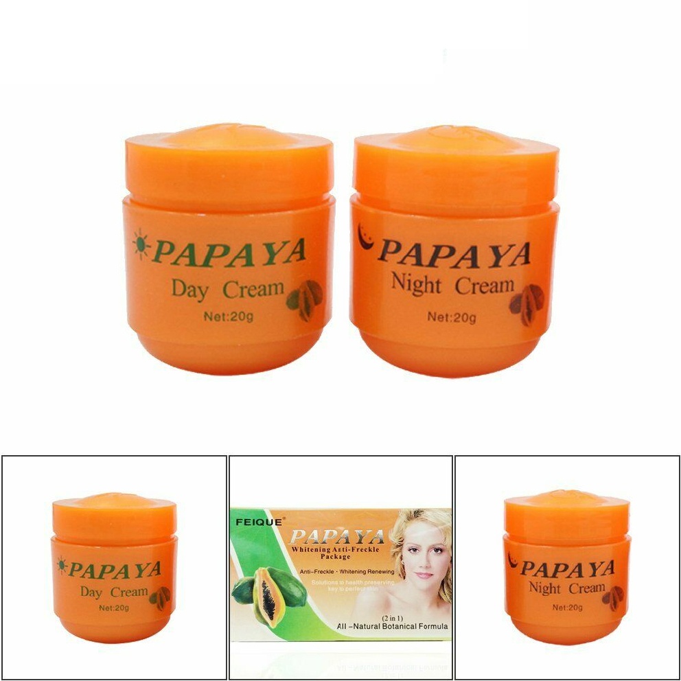 2-bottles-papaya-whitening-cream-day-amp-night-anti-freckle-nourishing-skin