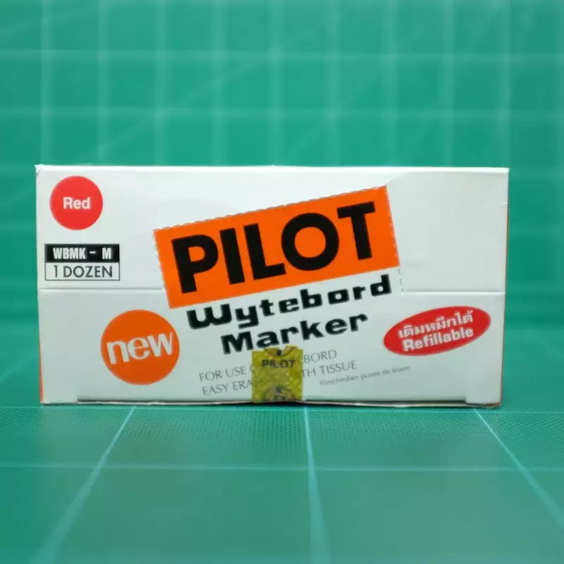 ปากกาไวท์บอร์ดไพล๊อต-pilot-wytebord-marker-wbmk-m-หมึกสีแดง-1ชุด-6ด้าม