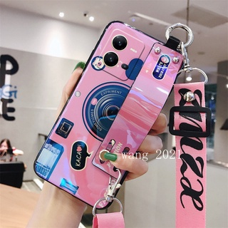 In Stock Phone Case VIVO Y16 V25 V25e V25 Pro 5G Y35 2022 Y22 Y22s เคส Casing IMD Blu-ray Camera Cartoons Wristband Multifunctional Backpack Soft Case Back Cover เคสโทรศัพท