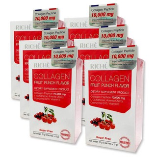 Riche’ Collagen 10,000 mgสูตรเข้มข้นจากธรรมชาติ ช่วยป้องกันและลดเลือนริ้วรอย บำรุงผิวให้เนียนนุ่ม เพิ่มความชุ่มชื้นผิว