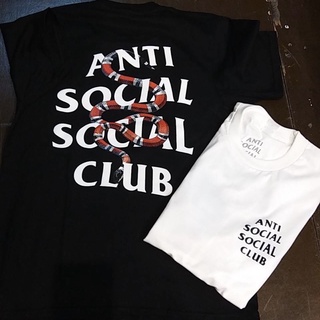 T-shirt  เสื้อยืดแขนสั้น anti social social club รุ่นใหม่ด้านหน้าไม่สกรีนงูS-5XL