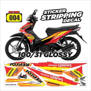 สติกเกอร์รูปลอก ลายทาง honda absolute revo 110 Variation repsol แวววาว ทั้งหมด พร้อมบรรจุ ปลอดภัย