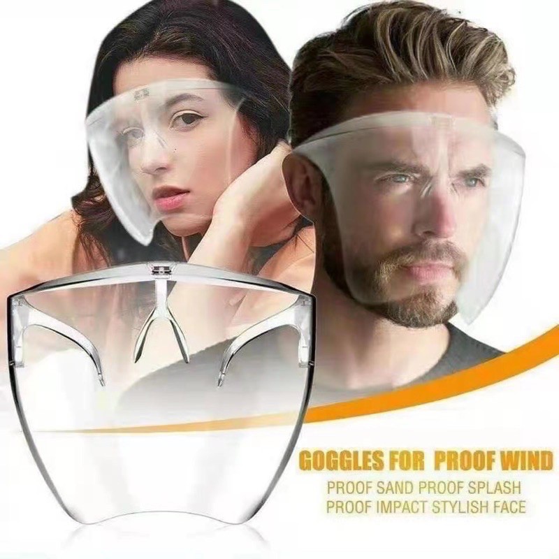 พร้อมส่งในไทย-หน้ากากใส-ป้องกันใบหน้า-faceshield-หน้ากาก-แฟชั่น-และป้องกันได้ดี-แบบขาแว่น