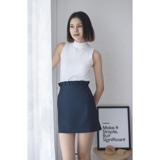 ﻿Adelyne - Alyne Skirt กระโปรงสั้นขอบจีบ (ดำ)