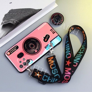 Ready Stock เคสโทรศัพท์ Samsung Galaxy A52S 5G New Casing Phone Soft Case With Cute Crossbody Lanyard Kickstand Retro Camera Silicone Couple Back Cover For SamsungA52S GalaxyA52S