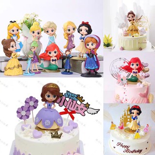 สินค้า ฟิกเกอร์เจ้าหญิงดิสนีย์ Cinderella Alice Mermaid เจ้าหญิงโซเฟีย หลากสไตล์ สําหรับตกแต่งเค้ก