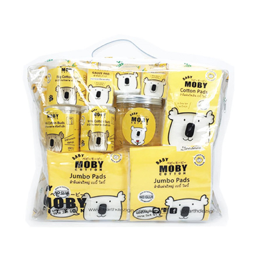 ภาพหน้าปกสินค้าBaby Moby เซ็ตกระเป๋าสำลีสำหรับเด็กแรกเกิด Newborn Essentials Gift Bag //MB-53752 จากร้าน babyfirst.th บน Shopee
