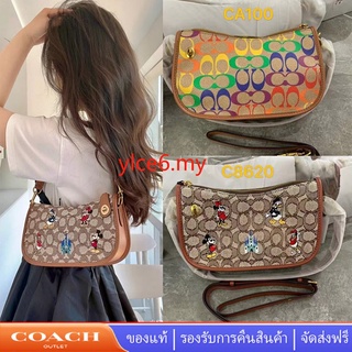 COACH C8620 CA100 กระเป๋าผู้หญิง ดิสนีย์ แฟชั่น กระเป๋าแมสเซนเจอร์ เทรนด์สวย ปักลายปักใต้วงแขน