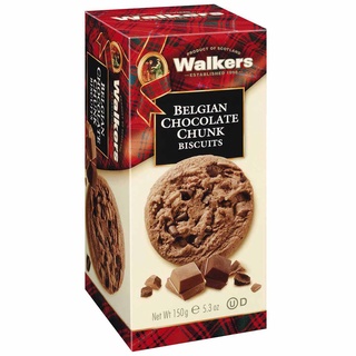Walkers Belgian Chocolate Chunk Biscuits 150g.วอล์คเกอร์ส เบลเยี่ยม ช็อกโกแลต ชังก์ บิสกิต 150กรัม.