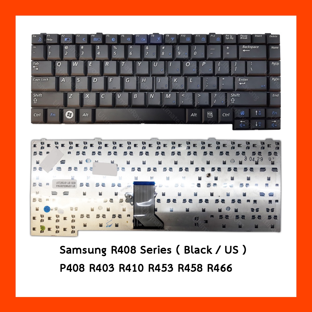 Keyboard Samsung R408 Black US แป้นอังกฤษ ฟรีสติกเกอร์ ไทย-อังกฤษ ...