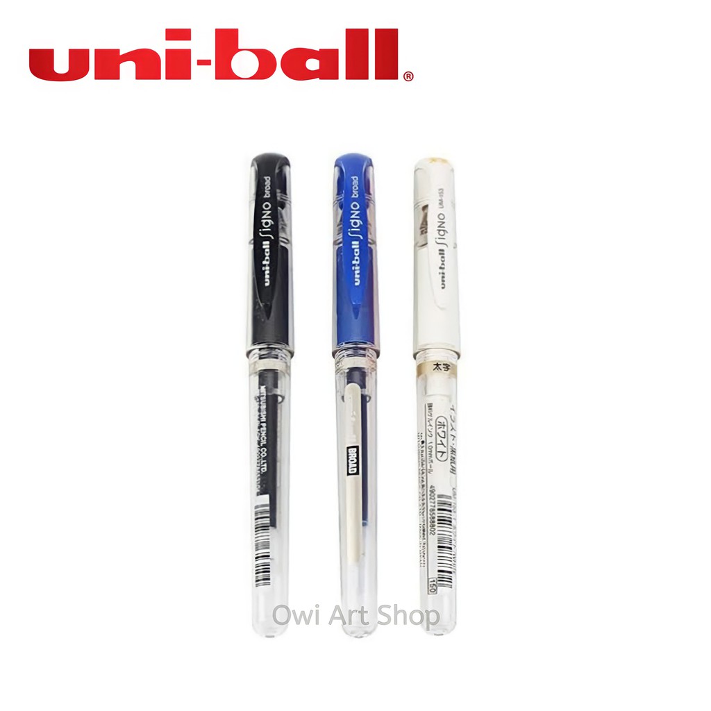 ปากกาหมึกเจล Uni Ball Signo UM-153 สีดํา น้ําเงิน ขาว พร้อมไส้ปากกา ...