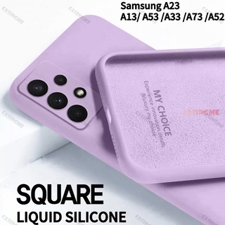 เคสโทรศัพท์ซิลิโคน TPU แบบนิ่ม ทรงสี่เหลี่ยม กันกระแทก หรูหรา สําหรับ Samsung Galaxy A23 A13 A53 5G A73 A33 A52 A52S 4G 5G A 13 23 53 73 33