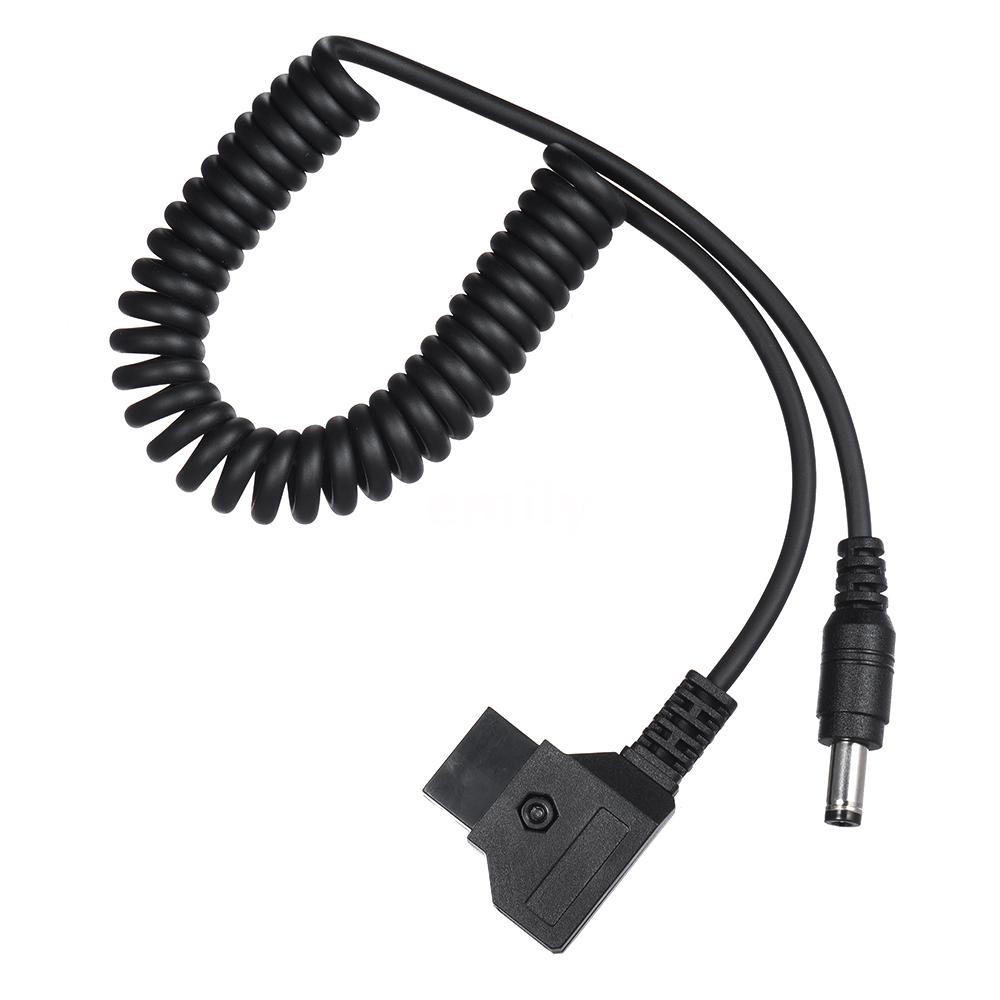 ราคาและรีวิวCoiled D-Tap 2Pin Male to DC 5.5*2.5mm Adapter Cable for V-Mount Anton Battery DSLR Rig Power Supply Extension Elastic C