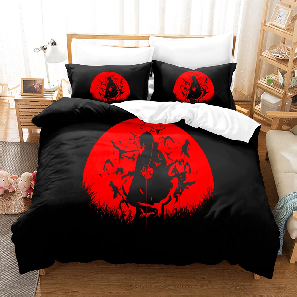 ชุดเครื่องนอน-ผ้านวม-ลายการ์ตูนนารูโตะ-akatsuki-uchiha-itachi-แบบสร้างสรรค์-สองขนาด