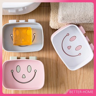 กล่องสบู่ ที่วางสบู่ติดผนัง กล่องสบู่ ลายหน้ายิ้มติดผนังได้ ไม่ต้องเจาะผนัง Smiley soap box