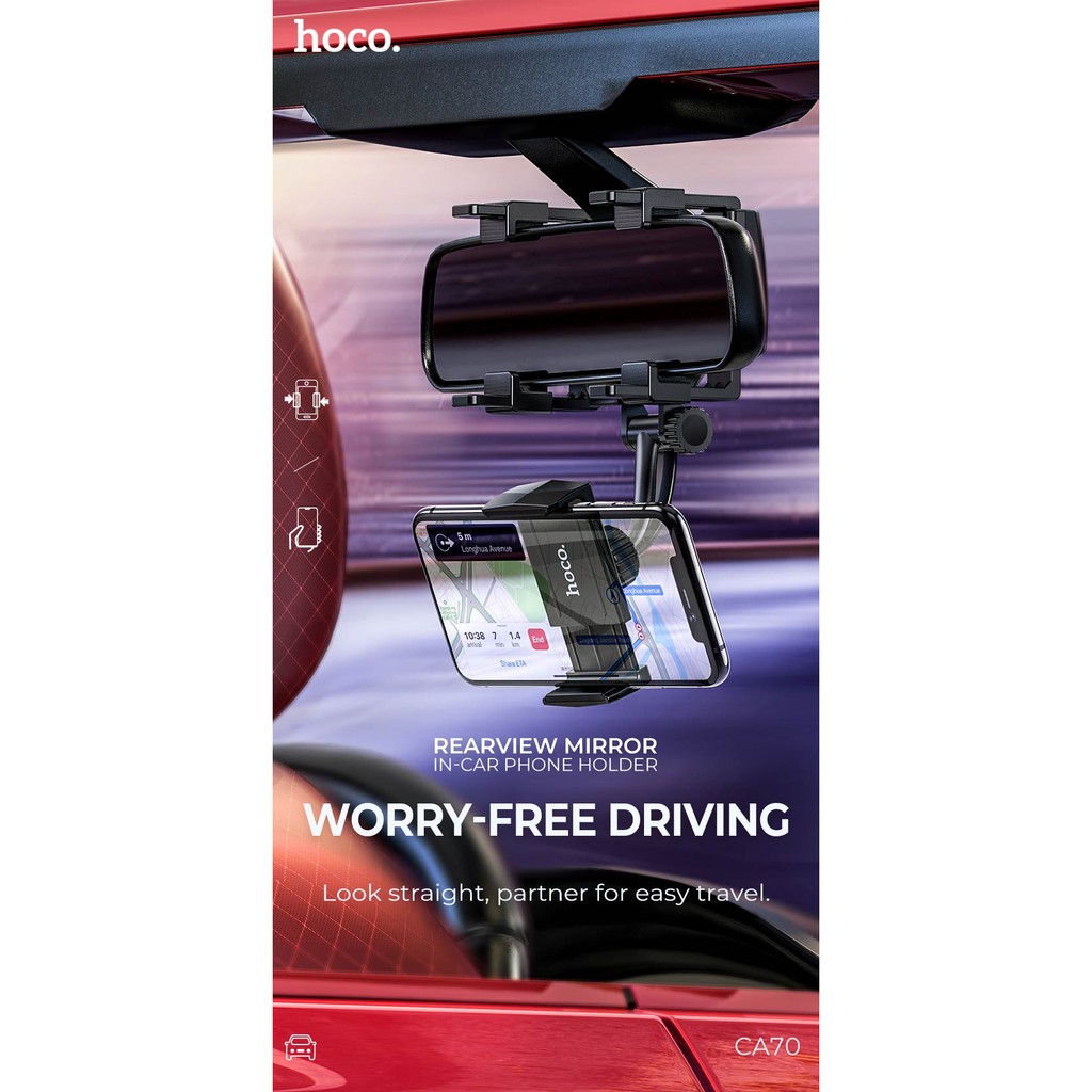 Hoco CA70 Rearview Miror Car Holder ที่จับโทรศัพท์ติดรถยนต์ แบบขายึดกับ ...