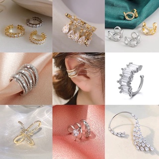 GP1/เกี่ยวหู ต่างหูงานพรีเมียม czฝังชุบทองคำขาว สวยมาก มีหลายแบบ ear cuff