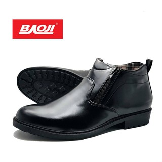 เช็ครีวิวสินค้าBaoji รองเท้าฮาฟ หนังหุ้มข้อ แบบมีซิปข้าง สีดำ BK5066 ไซส์ 40-45