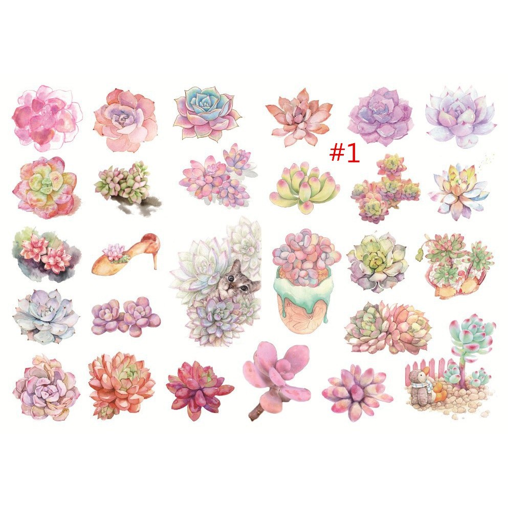 bestprice-1920-succulent-plants-สติ๊กเกอร์ขนาดมินิ-diy-สําหรับตกแต่งสมุดไดอารี่สติกเกอร์