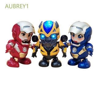 Aubrey1 โมเดลหุ่นยนต์เต้นรําซุปเปอร์ฮีโร่ ไอรอนแมน ซุปเปอร์ฮีโร่ บัมเบิลบี อเวนเจอร์ส กัปตันอเมริกา มีไฟ Led ของเล่นสําหรับเด็ก