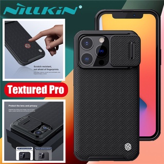 NILLKIN เคส iPhone 13 Pro Max 13 Pro รุ่น Textured Pro Nylon Fiber TPU Weaving Cover Slide Lens Camera Protector Cover