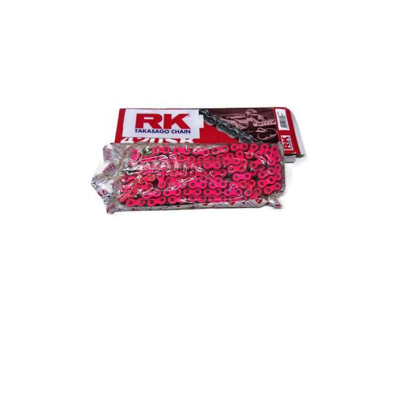 โซ่สี-rk-420-120l-สีชมพูสะท้อนแสง-แถมสติ๊กเกอร์