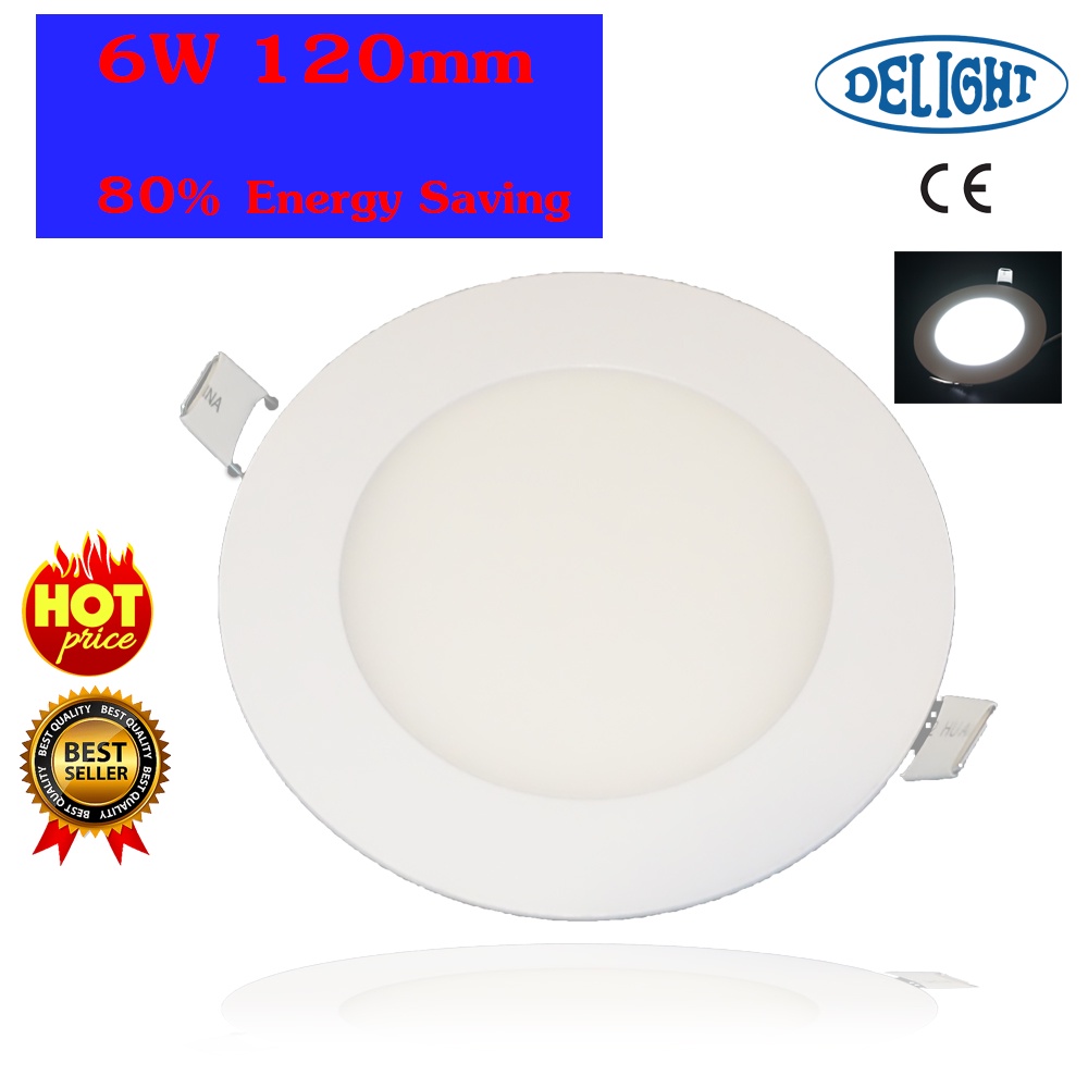 DELIGHT ดาวน์ไลท์ LED 6W แสงขาว Day Light LED panel light 6W ขนาด120 mm ...