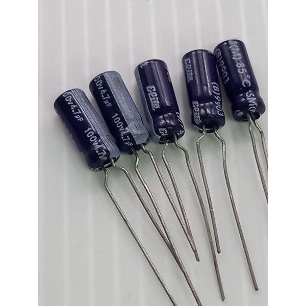 คอนเดนเซอร์-4-7uf100v-คาปาซิเตอร์-ราคาแพ็ค-5-ตัว