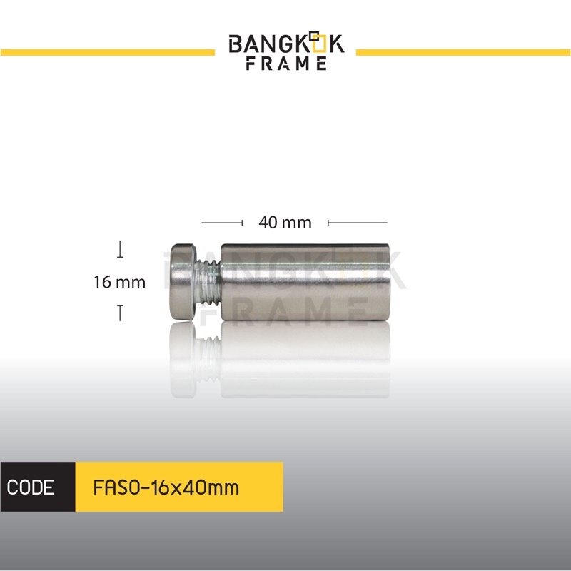 bangkokframe-อุปกรณ์กรอบรูป-หมุดลอยยึดกรอบอะครีลิค-กรอบกระจก-สีเงิน-ขนาด16x40-มม-standoffs-frame-accessory-faso-s16x40