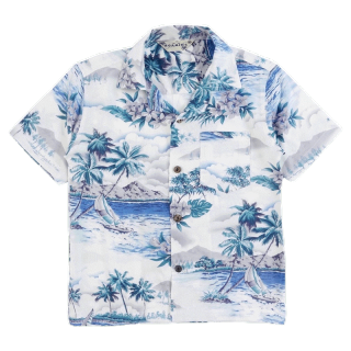 โปรโมชั่น : เสื้อฮาวายญี่ปุ่น ผ้าเรยอน เสื้อครอบครัว Rayon Hawaiian Shirts บลูฮาวาย 2022