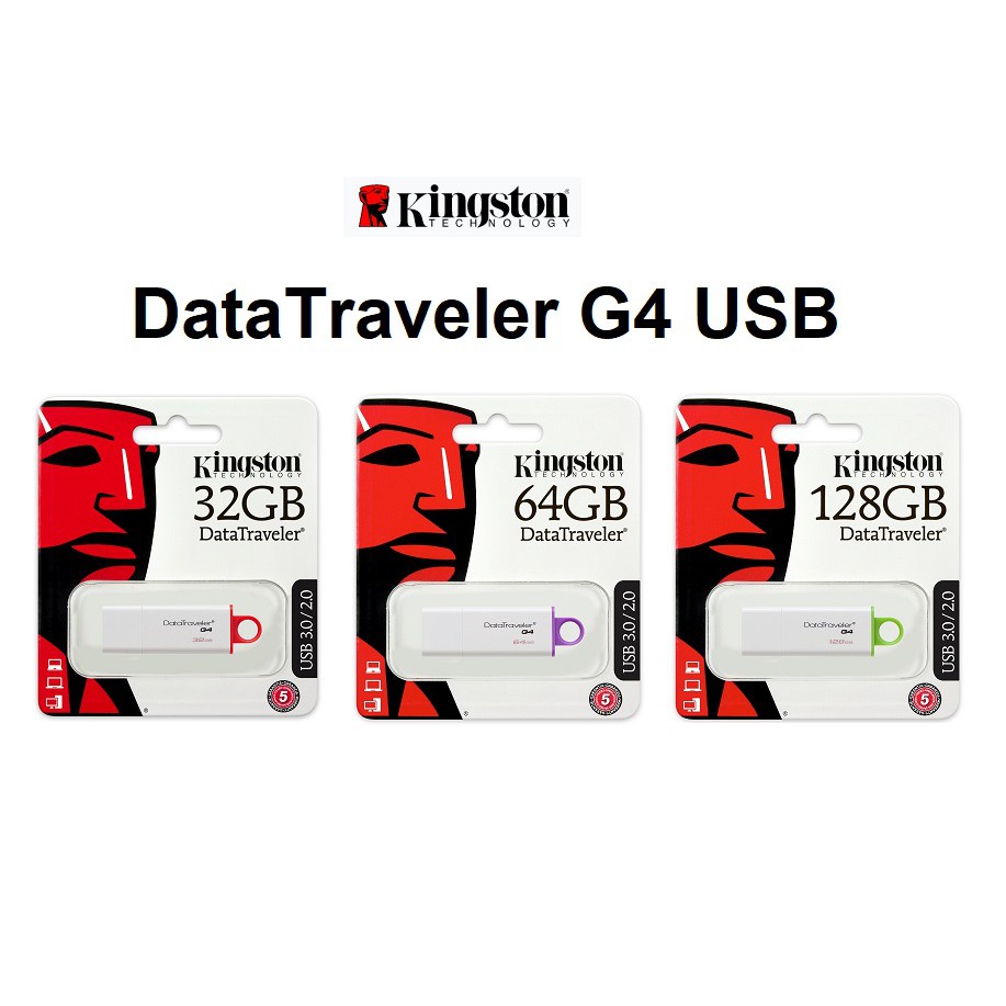ภาพหน้าปกสินค้าKingston แฟลชไดร์ฟ DataTraveler G4 USB 32GB 64GB 128GB