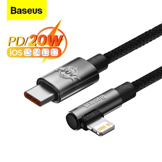 Baseus 20W PD USB Type C สายเคเบิล MVP เกมมือถือ ข้อศอก ชาร์จเร็ว สายเคเบิลข้อมูล สําหรับ iPhone 13 12 11 Pro Max XR สายชาร์จเร็ว