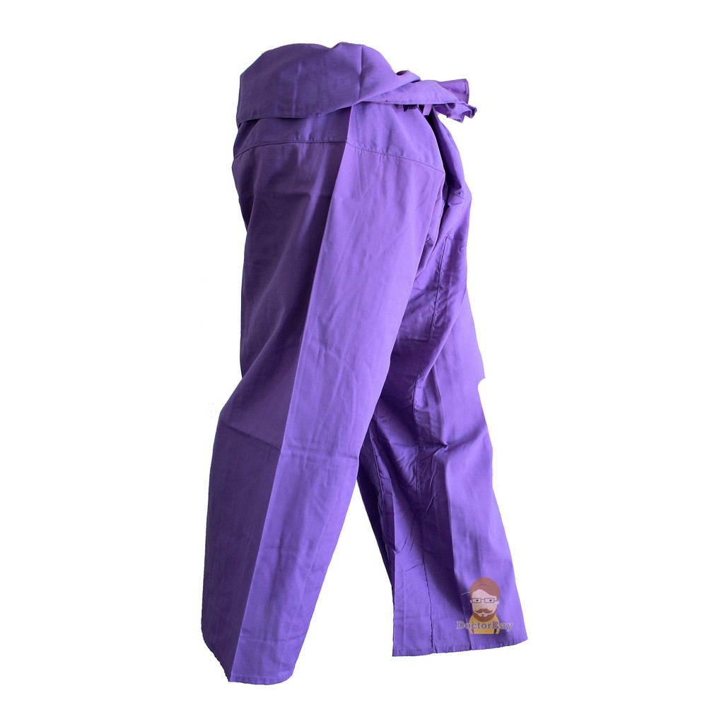 กางเกงเล-สีม่วงกลาง-แบบยาว-thai-fisherman-pants