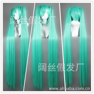 วิกผมคอสเพลย์วิกผมคอสเพลย์ Miku Hatsune สีเขียวอ่อน 120 ซม. 042E