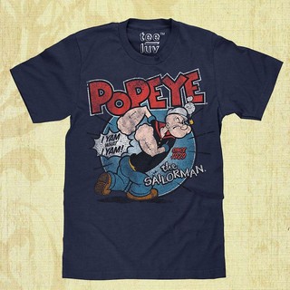 เสื้อยืดลําลองผ้าฝ้าย popeye the sailorman สําหรับผู้ชาย