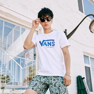 เสื้อยืดผ้าฝ้ายพิมพ์ลาย เสื้อยืดแขนสั้น พิมพ์ลายโลโก้กราฟฟิติ Vans เรียบง่าย สําหรับผู้ชาย และผู้หญิง