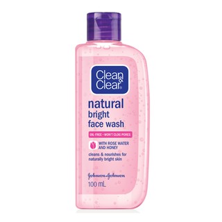 Clean &amp; Clear Natural Bright Face Wash คลีน แอนด์ เคลียร์ เนเชอรัล ไบรท์ เฟซ วอช ผลิตภัณฑ์เจลล้างหน้า 100 มล.