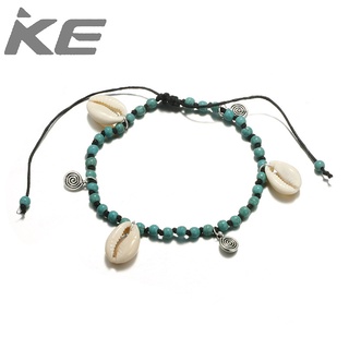 Beach Shell Pendant Spiral Anklet Hand Beaded Turquoise Anklet for girls for women low price