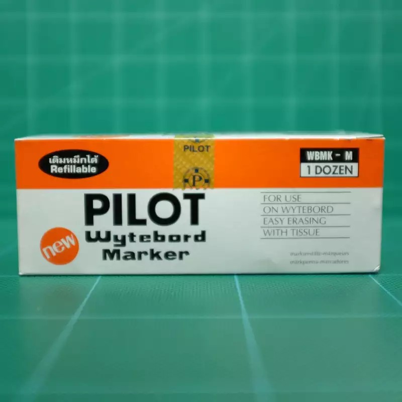 ปากกาไวท์บอร์ดไพล๊อต-pilot-wytebord-marker-wbmk-m-หมึกสีดำ-1ชุด-3ด้าม