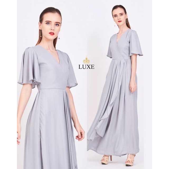 high-neck lace panel tiered maxi dress – MOHSEN main image 1