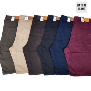 ภาพหน้าปกสินค้ากางเกงขาสั้น สีพื้น ผ้าสี R039 (Micro jeans)​ Size.28-42 มีไซร์ใหญ่ ที่เกี่ยวข้อง